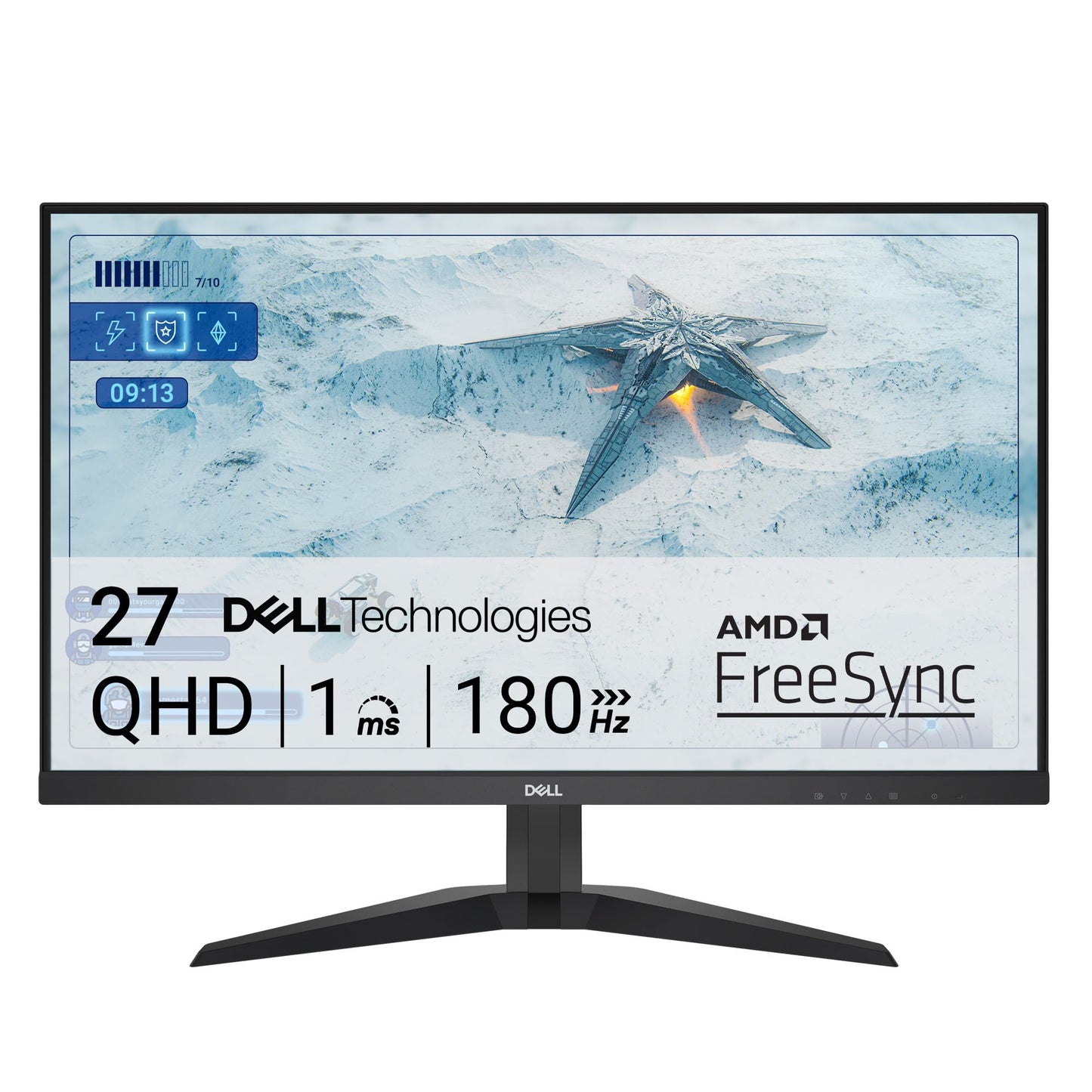Dell G2725D Gaming Monitor - 27-inch QHD (2560x1440) up to 180 Hz 2ms Response time 99% RGB Display DisplayPort/HDMI Connectivity AMD FreeSync Comfortview Tilt Adjustable - Black