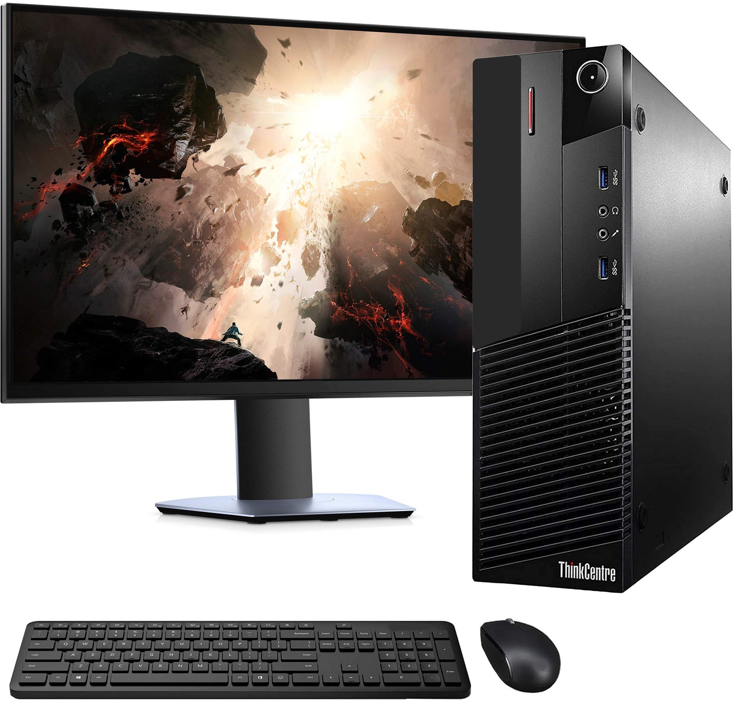 Lenovo ThinkCentre M93P SFF Computer Desktop PC Intel Core i5 3.2GHz Processor 8GB Ram 128GB M.2 SSD 500GB HDD Wireless Keyboard & Mouse WiFi | Bluetooth New 19" Monitor Win 10 Pro (Renewed)
