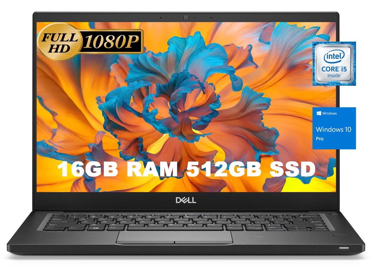 Dell Latitude 7390 Business Laptop 13.3" FHD(1920×1080) Laptop Computer Intel Core i5 7th Gen 16GB DDR4 RAM 512GB SSD Windows 10 Pro (Renewed)