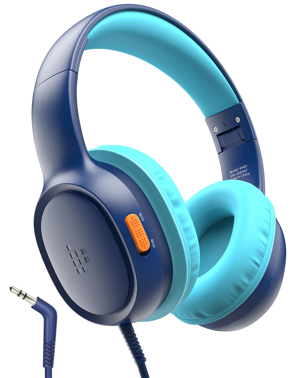 Tronsmart KH01 Kopfhörer Kinder Kopfhörer Kinder Mit Kabel 85/93 dBA Lautstärkebegrenzung Ohrenschutz Kinder Stereo Sound Einstellbar Faltbarer Kinderkopfhörer Für Handy/Schule/Tablet/Pc Blau