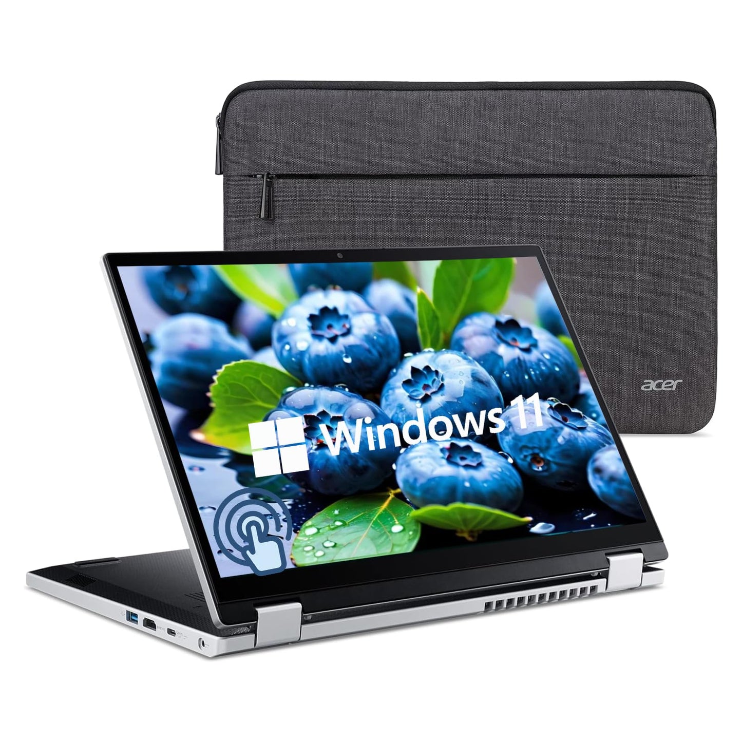 acer Aspire 3 Spin 14” Convertible Laptop WUXGA 1920 x 1200 IPS Touch Display Touchscreen 2-in-1 Laptop Intel Core i3-N305 8GB LPDDR5 RAM 256GB SSD Wi-Fi 6 Windows 11 Home Pure Silver