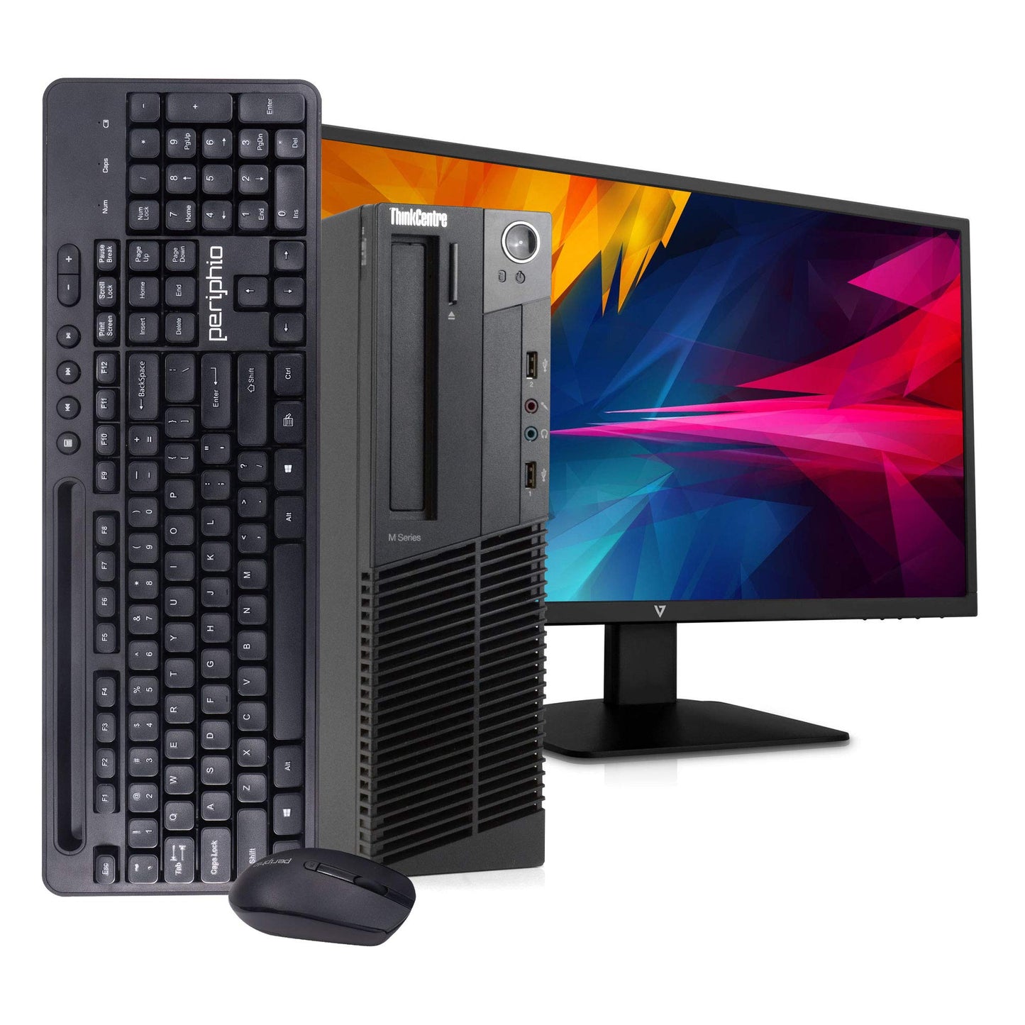 Lenovo ThinkCentre M92P PC Desktop Computer Intel i5-3470 3.2GHz 8GB RAM 500GB HDD Windows 10 Pro New 23.6 FHD Monitor New Keyboard & Mouse New 16GB Flash Drive WiFi (Renewed)