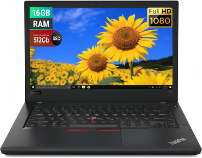 Lenovo ThinkPad T480s Business Laptop 14.0 FHD (1920x1080) Intel Core i5-8350U 3.4 GHz 16GB DDR4 RAM 512GB M.2 NVME SSD CAM Bluetooth Windows 10 Pro (Renewed)