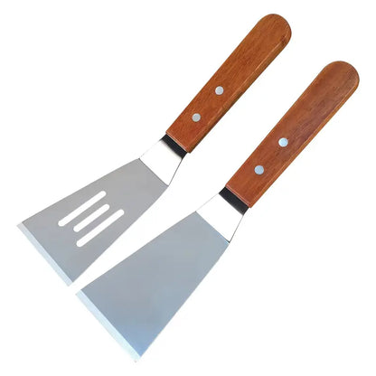 Wooden Handle Stainless Steel Frying and Pizza Shovel
