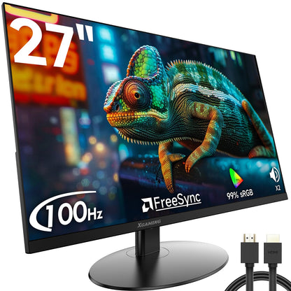 memzuoix 27 Inch Ultra-Thin Monitor with 3-Side Frameless Panel 1080P 100Hz 1ms MPRT Gaming Monitor with Audio Output Speakers 99% sRGB Eye Care HDMI VGA VESA and Tilt