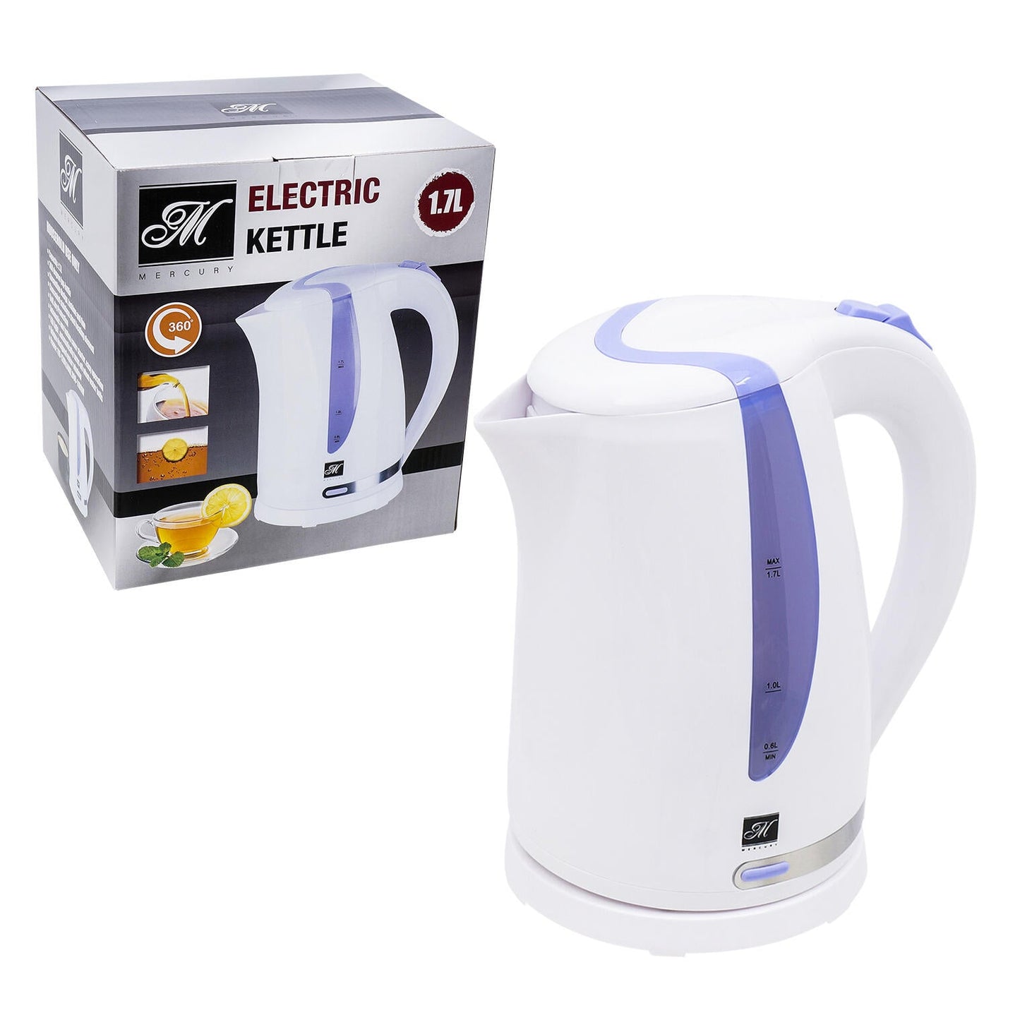 Cordless Electric Kettle 1.7L – Fast Boil, Auto Shut-Off, BPA-Free