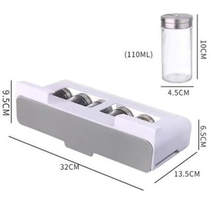 Multi-Compartment Hanging Kitchen Spice Rack | Seasoning Bottle Organizer with Optional Bottles