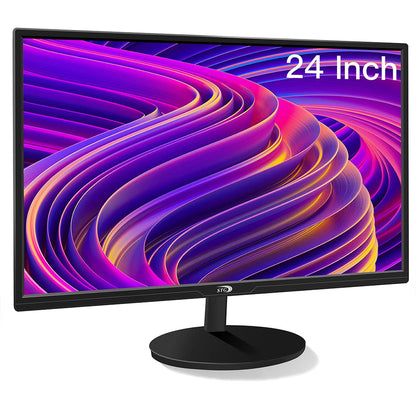 STGAubron 24 Inch Gaming Computer Monitor FHD 1920 x 1080P Office PC LED Display 99% sRGB HDMI VGA Ergonomic Tilt Adjustment