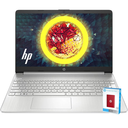 HP 15.6" Essential Laptop | Intel Celeron N4120 Quad-Core | 16GB DDR4 | 1TB Storage (512GB SSD + 500GB External) | NumPad | USB-C | Webcam | Win11 Home | Silver