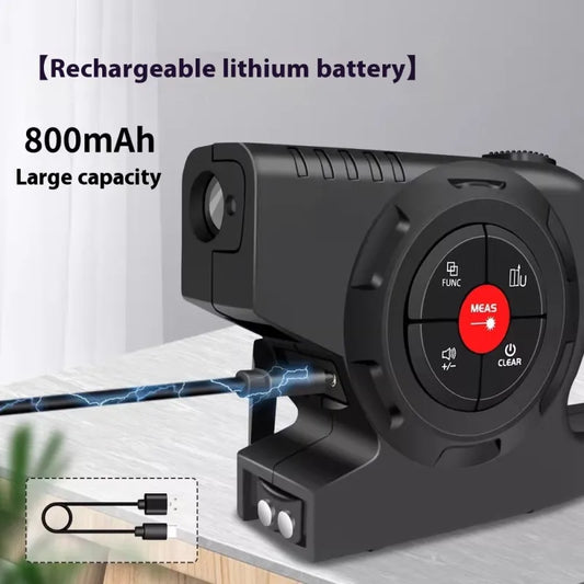 SKTM02 3-in-1 Laser Range Finder, Tape Measure & Rolling Ruler – 50/70/100/120m, Rechargeable