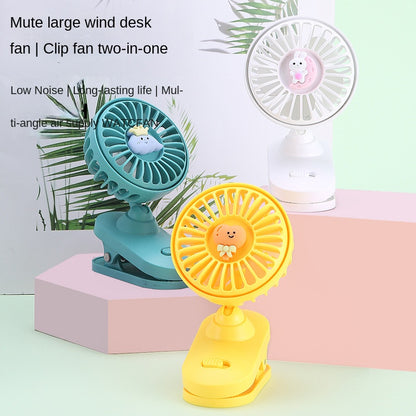 Cute Mini USB Rechargeable Clip Fan for Girls