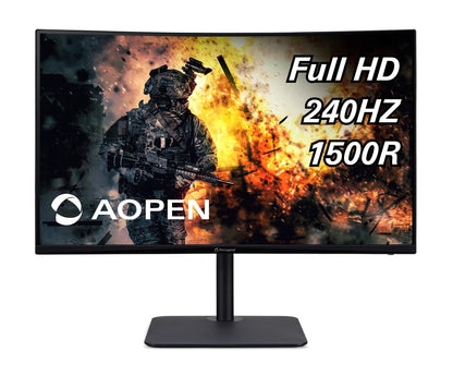 AOPEN by Acer 32HC5QR Zbmiiphx 31.5" 1500R Curved Full HD (1920 x 1080) VA Zero-Frame Gaming Monitor with Adaptive-Sync Technology 240Hz 1ms  (Display Port & 2 x HDMI 1.4 Ports) Black