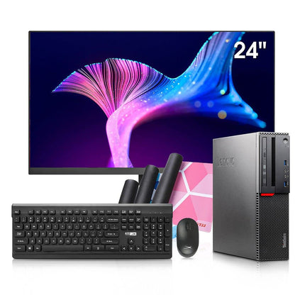 Lenovo ThinkCentre M800 SFF Desktop Computer PC New KOORUI 24" FHD MonitorIntel Core i5 6500 3.2GHz 32GB DDR4 RAMNew 1TB SSD AC7260 WiFiDVD-RWWireless Keyboard Mouse (Renewed)