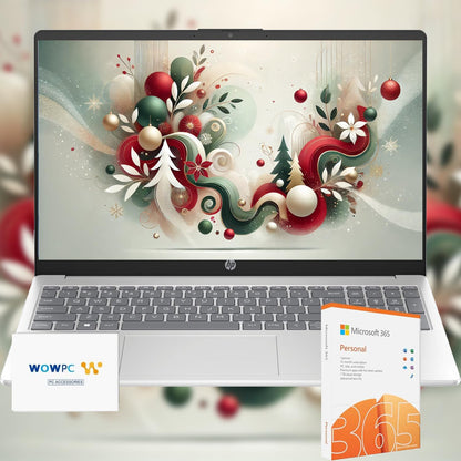 HP Go 15.6" Laptop with 12-Month Microsoft 365 16GB RAM • 1.6TB Storage (128GB OnBoard + 512GB External + 1TB OneDrive) • Intel Quad-core Processor • Fast Wi-Fi 6 • Upto 12 Hours Battery • Win 11