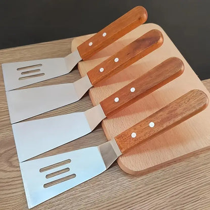 Wooden Handle Stainless Steel Frying and Pizza Shovel