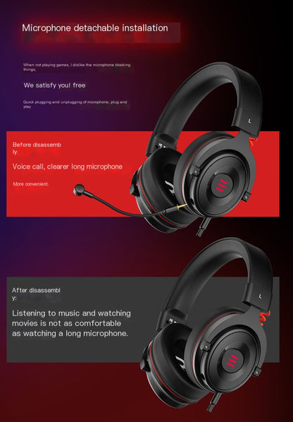 EKSA Wired Gaming Headset with 7.1 Surround Sound