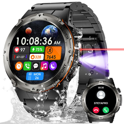 paazomu STEYAFRO Ultimate Smartwatch with Infrared Laser + Currency Detector Light Heart Rate Monitor Fitness Tracker NFC Smart Notifications IP68 Water-Resistant Durable