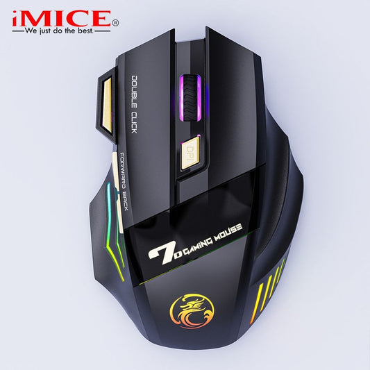Ergonomic Wireless RGB Gaming Mouse | Rechargeable | 2.4G & Bluetooth | Silent | 4-Way Scroll | Adjustable DPI