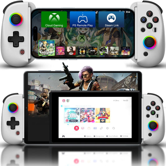 Joso Wireless Mobile Gaming Controller | iPhone iPad Android PC Switch | Hall Effect | RGB | 18Hr Battery