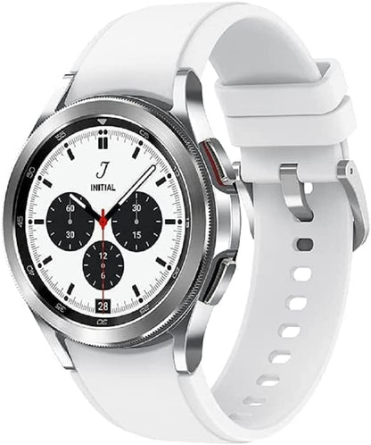 SAMSUNG Galaxy Watch 4 Classic 42mm Smartwatch w/Bonus Band (Black) ECG Monitor Tracker for Health Fitness Running Sleep Cycles GPS Fall Detection & Bluetooth US Version Silver