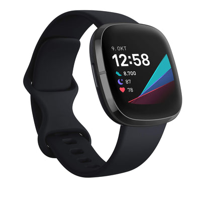 Fitbit Sense Advanced Smartwatch with Tools for Heart Health Stress Management & Skin Temperature Trends Carbon/Graphite Stainless Steel