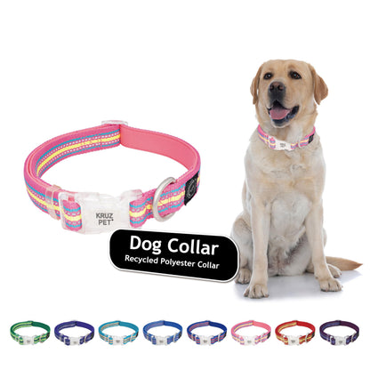 KRUZ PET Reflective Ultra Soft Neoprene Padded Collar (Pink Large)
