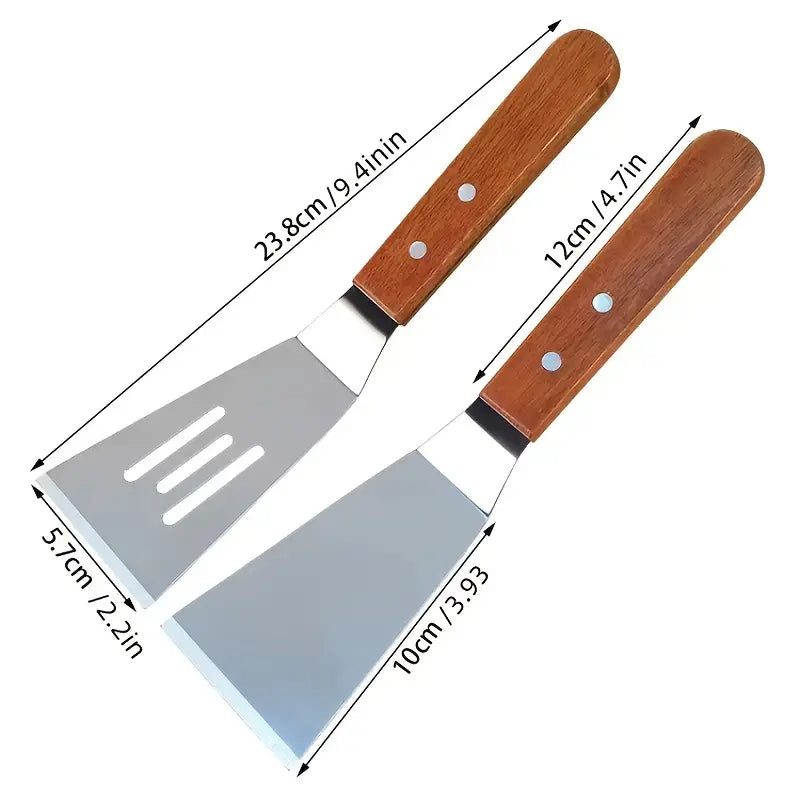 Wooden Handle Stainless Steel Frying and Pizza Shovel