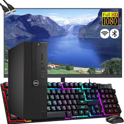 DELL OptiPlex 3050 SFF Desktop Computer with 24" FHD Monitor Intel Core i5-7500T 16GB DDR4 RAM 512GB SSD WiFi Bluetooth Windows 10 Pro (Renewed)