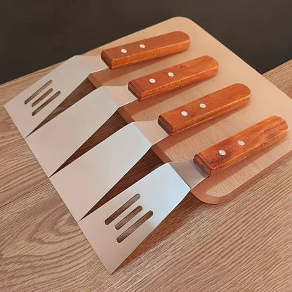 Wooden Handle Stainless Steel Frying and Pizza Shovel