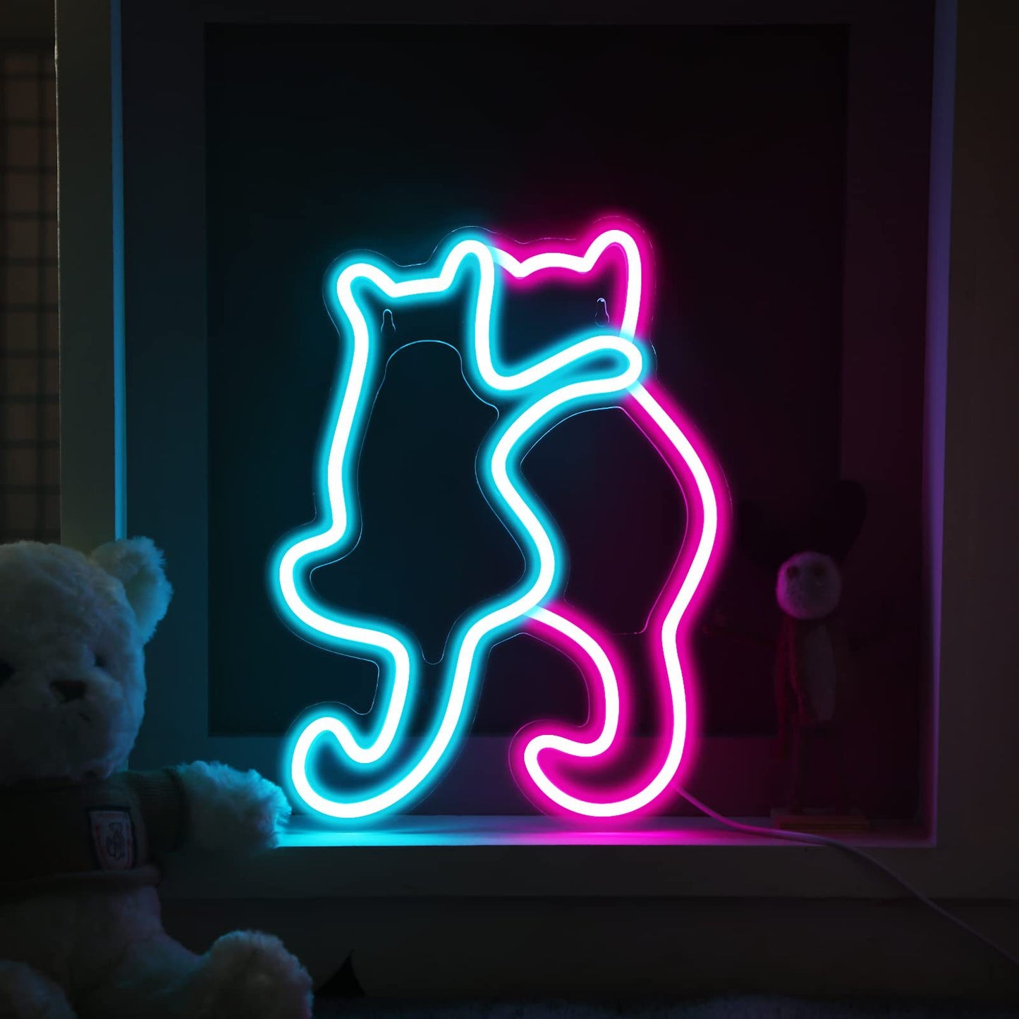 LED Neon Cat Wall Decor for Indoor/Outdoor Lighting