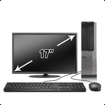 Dell OptiPlex 990 Desktop Computer Package - Intel Quad Core i5 3.1-GHz 8GB RAM 500GB HDD 17 Inch LCD DVD Keyboard Mouse USB WiFi Adapter Windows 10 (Renewed)