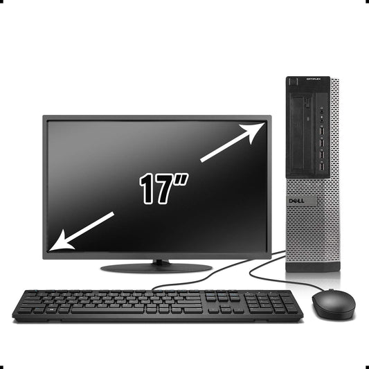Dell OptiPlex 990 Desktop Bundle | i5 Quad Core 3.1GHz | 8GB RAM | 500GB HDD | 17" LCD | WiFi | Win10 | Renewed