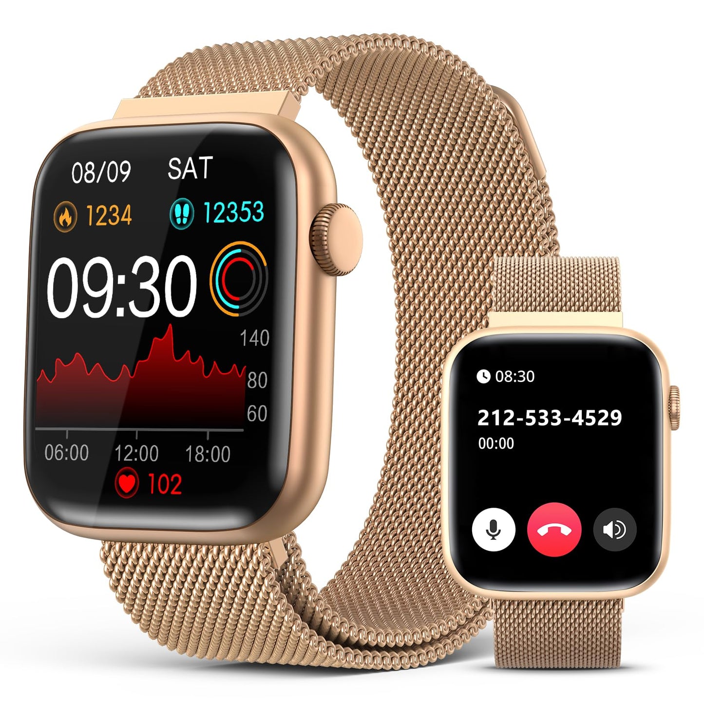 EarlySincere Smart Watches for Women (Answer/Make Calls) 1.9" HD Full Touch Screen Fitness Tracker with Heart Rate Blood Oxygen Sleep Monitor IP67 Waterproof Smartwatch for Android iOS