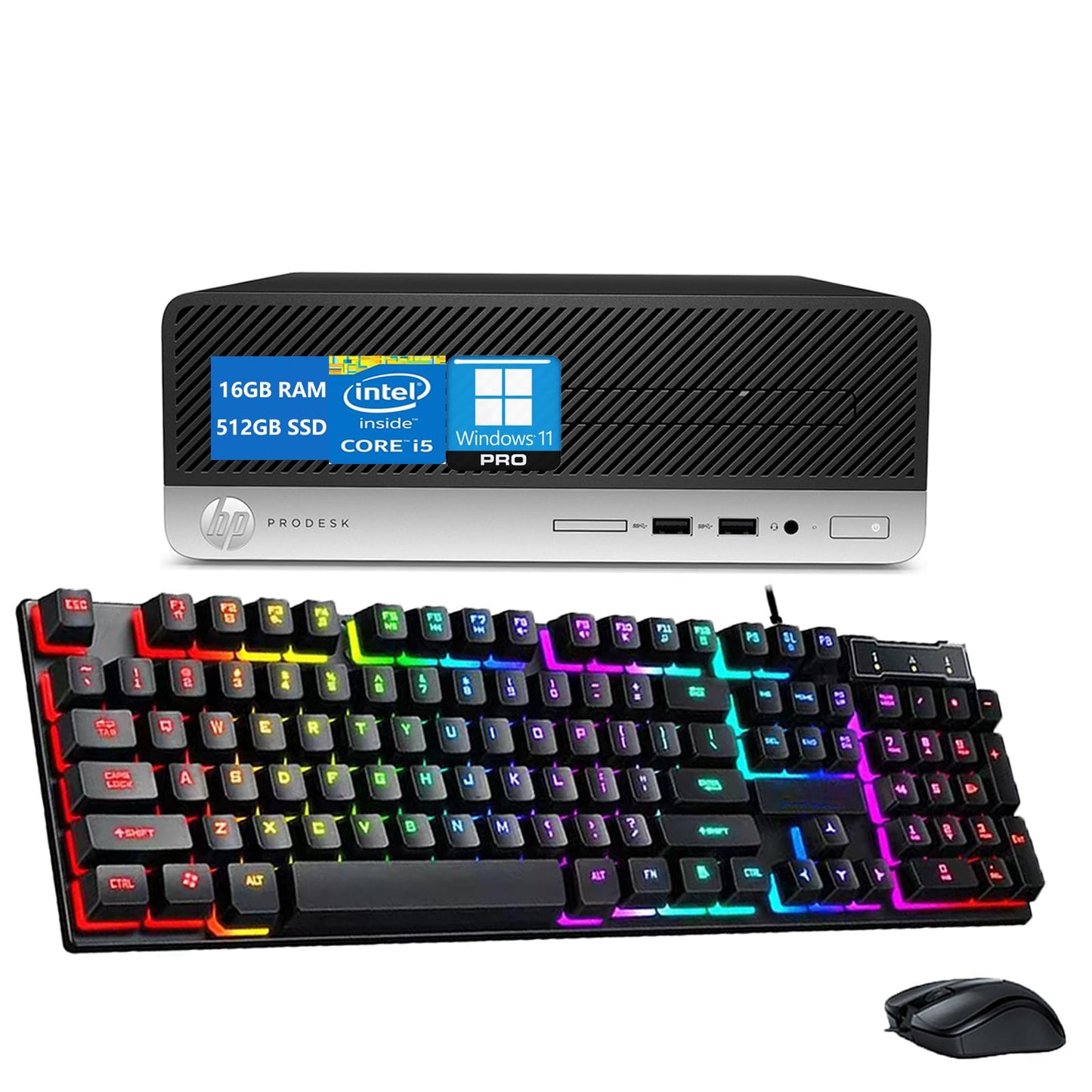 HP ProDesk 400 G6 SFF Desktop Computer PC Core i5-9500 Processor 3.0GHz up to 4.4GHz 16GB RAM 512GB SSD WiFi Windows 11 Pro (Renewed)