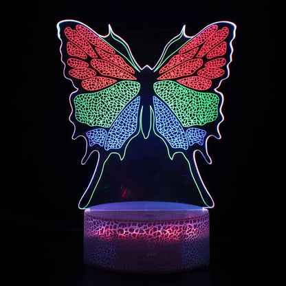 3D Butterfly Illusion Night Light with Touch Control