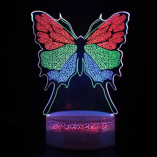 3D Butterfly Illusion Night Light with Touch Control