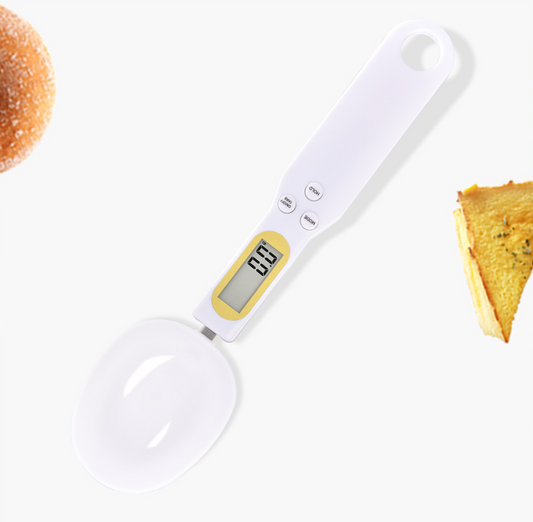 Digital Measuring Spoon Scale – 500g, Locking Function, Tea & Spices, White