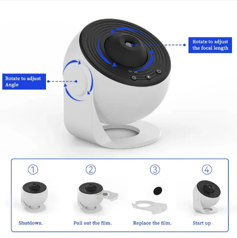 12-in-1 Rotating Galaxy Night Light Projector
