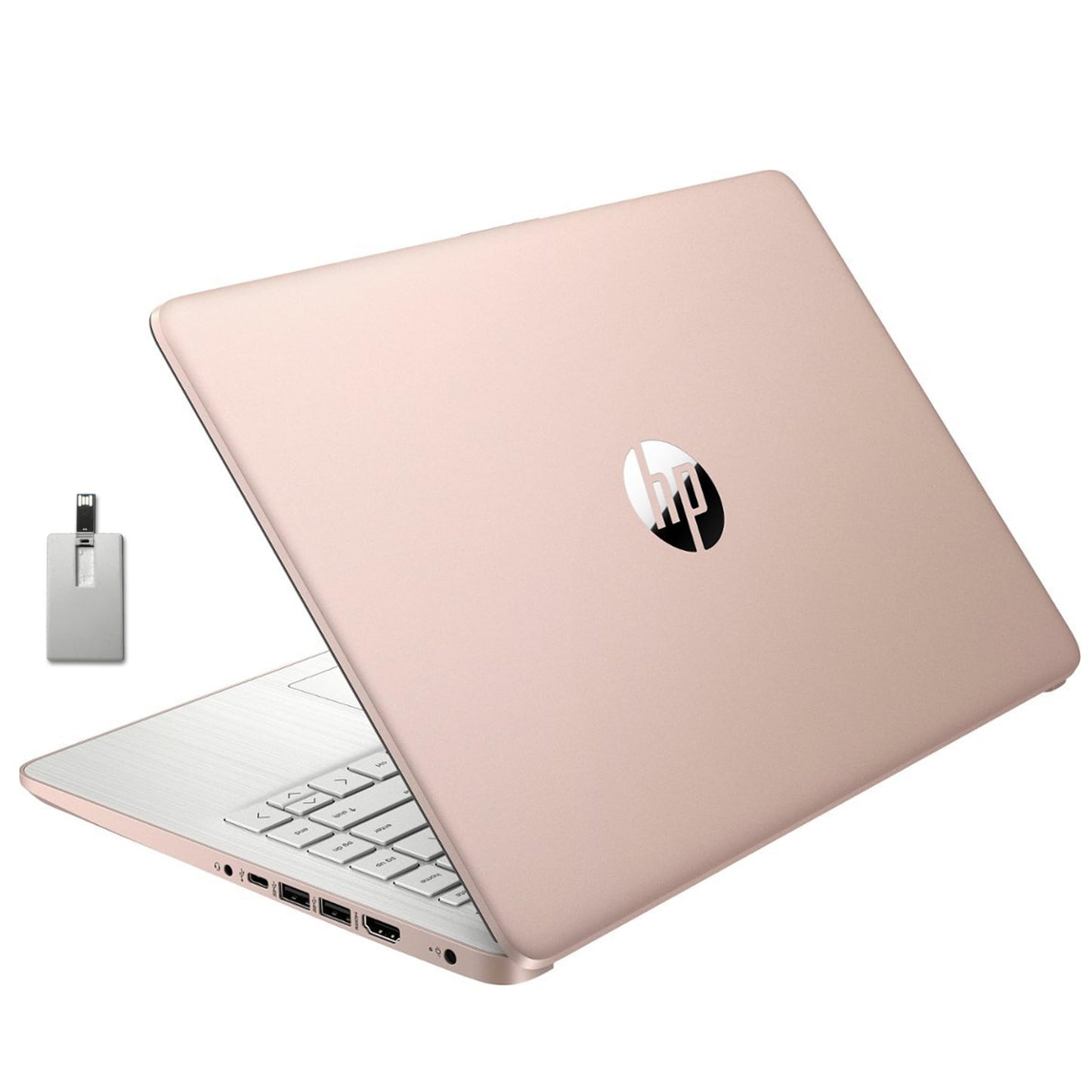 HP Stream 14" HD BrightView Laptop Intel Celeron N4120 Processor 8GB RAM 64GB Storage Intel HD Graphics 720p Webcam 1 Year Office 365 Gold Win 11 S 32GB Hotface USB Card