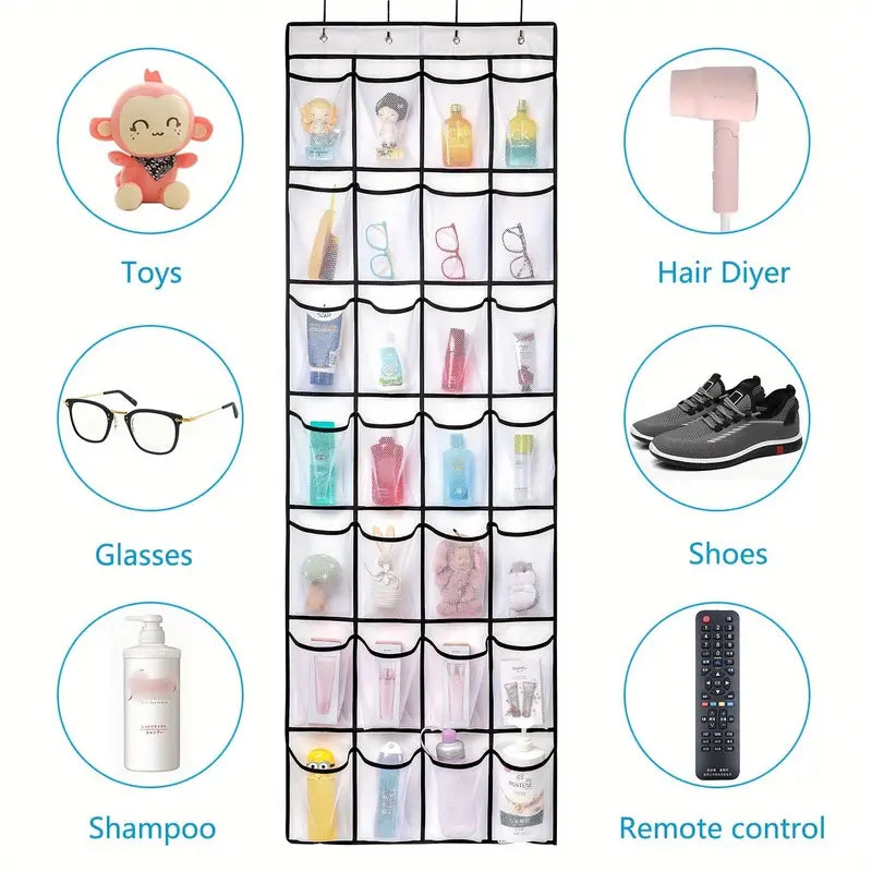 Hanging Organizer with 28 Mesh Pockets and Hooks