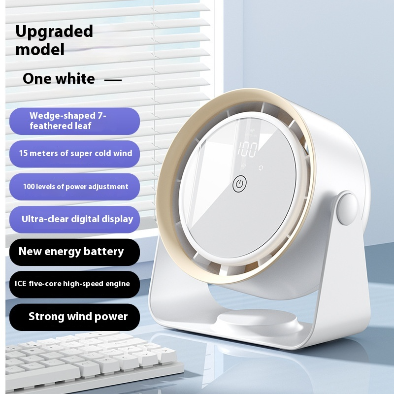 Desktop Air Purifier Fan with Digital Display – Leafless Circulation Cooler