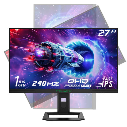 27 Inch 240Hz 1440p Gaming MonitorQHD 2560 x 1440p Fast IPS 1ms GTGAdaptive Sync135% sRGBHDR400Low Blue Light Swivel Tilt Height Pivot Adjustable VESA 100x100HDMI 2.0 DisplayPort 1.4 P2710S