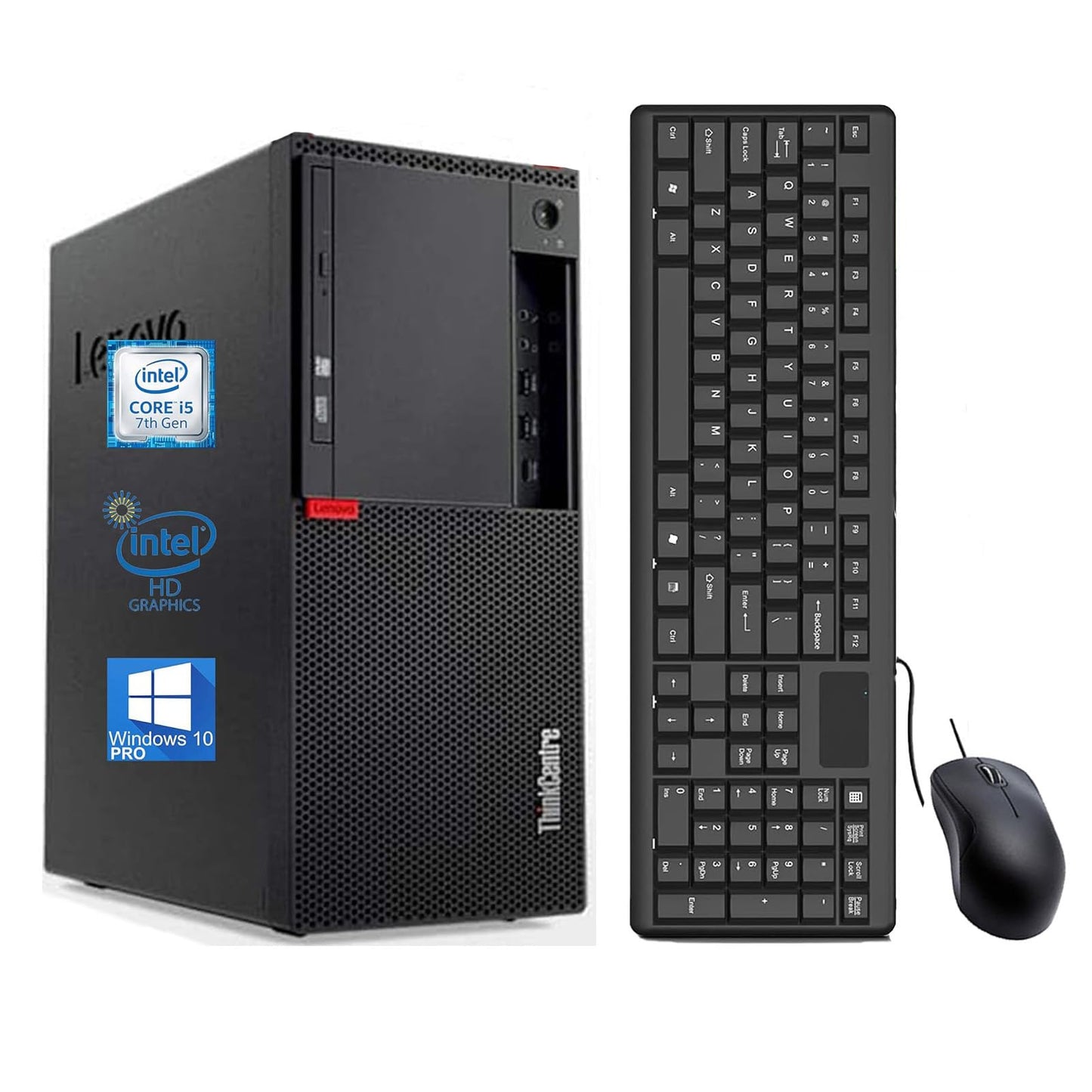 Lenovo ThinkCentre M910T Micro Tower PC Desktop Computer Intel Core i5-7600 Up to 4.1GHz 16GB RAM 512GB SSD Keyboard&Mouse Wi-Fi Bluetooth DisplayPort HDMI 4K Support Windows 10 Pro (Renewed)