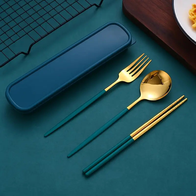 3-Piece Portable Stainless Steel Utensil Set