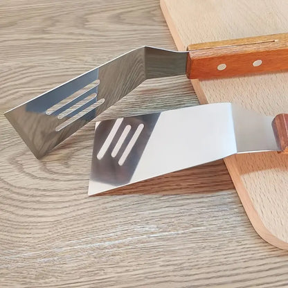 Wooden Handle Stainless Steel Frying and Pizza Shovel