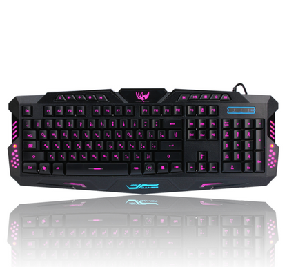 M200 Crackle Design RGB Gaming Keyboard and Mouse Set