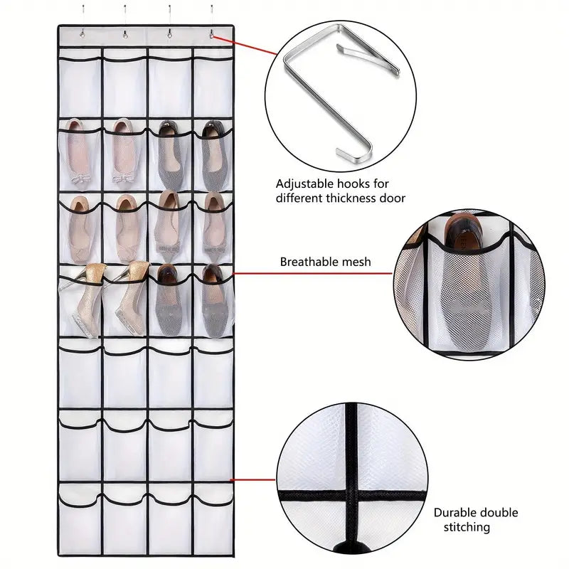 Hanging Organizer with 28 Mesh Pockets and Hooks