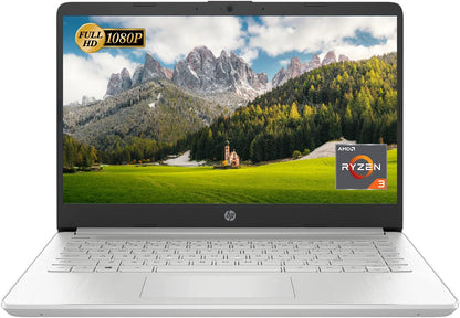 HP 14 Full HD Screen Laptop AMD Ryzen 3 3250U Processor 8GB DDR4 RAM 256GB SSD USB Type-C Wi-Fi HD Webcam HDMI Windows 11 Home Silver