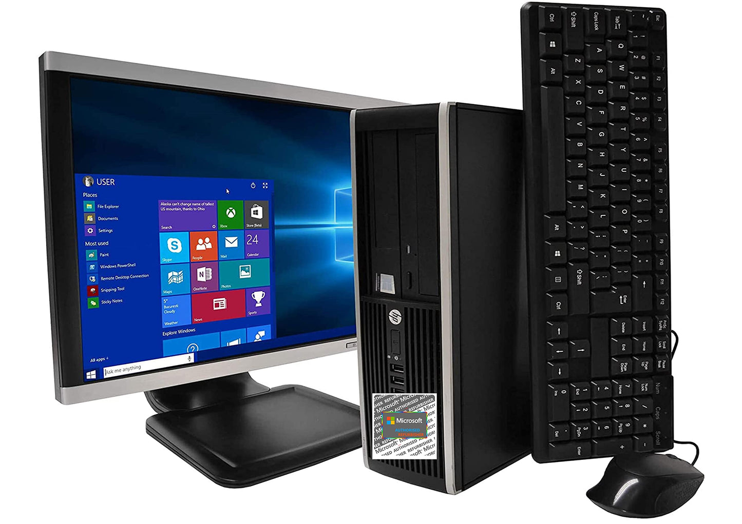 Microsoft Authorized ished- HP Elitedesk PC Intel i5-3470-3.2 Ghz 8GB Ram 500GB Hard Drive DVD WiFi Windows 10 Pro with 22-inch LCD Panel (Renewed)