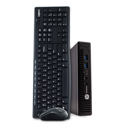 HP EliteDesk 800 G2 Desktop Mini Business PC Computer Intel Quad Core i5-6500T 16GB RAM 1TB SSD Windows 10 Pro 16GB Flash Drive Wireless Keyboard & Mouse WiFi (Renewed)